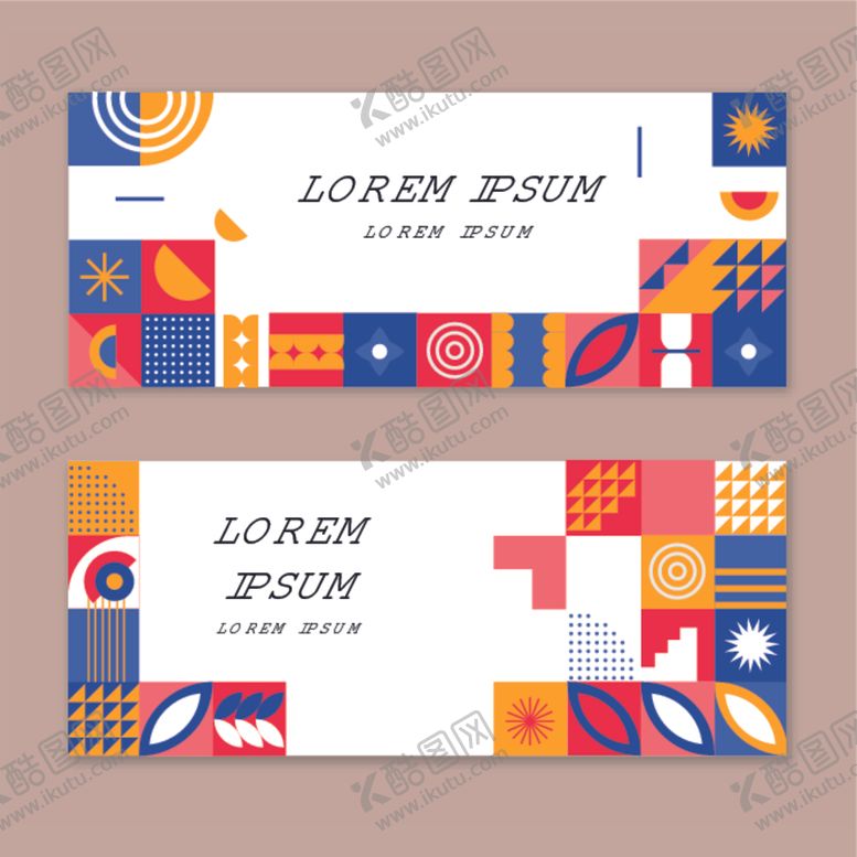 编号：27902712191935443028【酷图网】源文件下载-多彩几何图案横幅设计