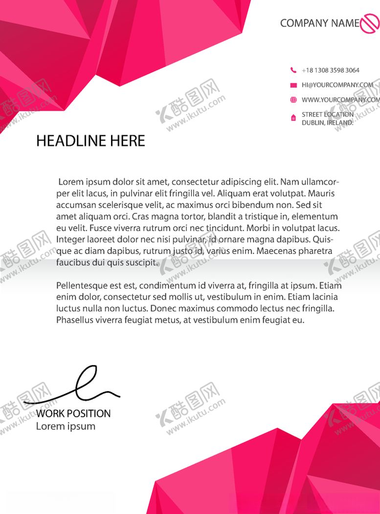 编号：16081710300228306278【酷图网】源文件下载-商务信纸