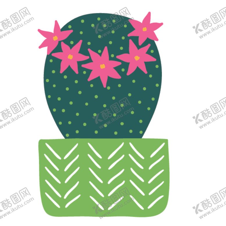 编号：31200210311739174325【酷图网】源文件下载-小清新仙人掌绘画图案