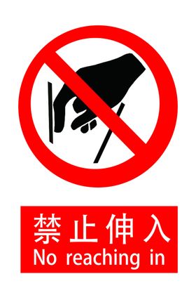 危险警告当心挤压禁止伸入安全门