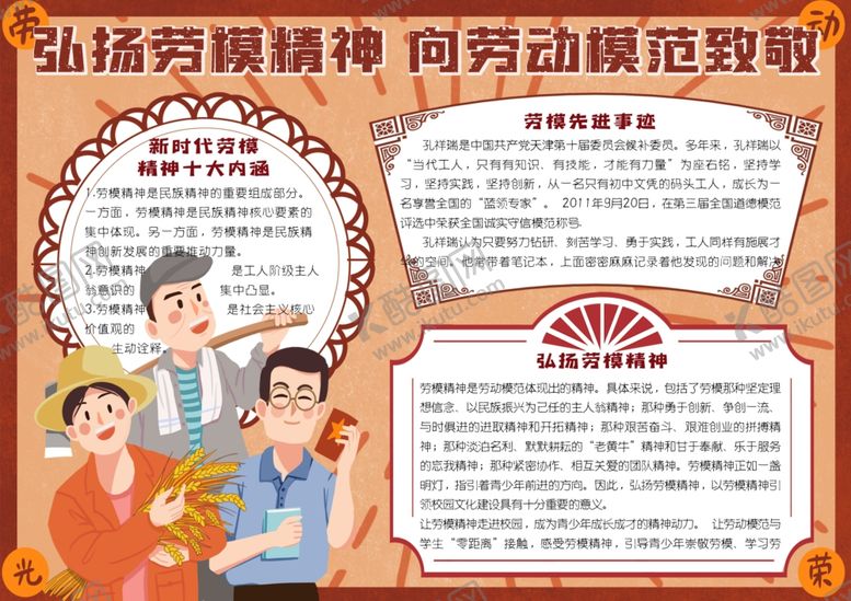 编号：22992410291227461366【酷图网】源文件下载-劳动节小报