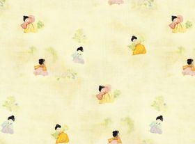 古风人物图案的浅黄色背景