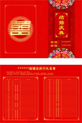中式喜庆婚礼结婚庆典请柬名设计