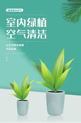 手绘花卉植物夏天