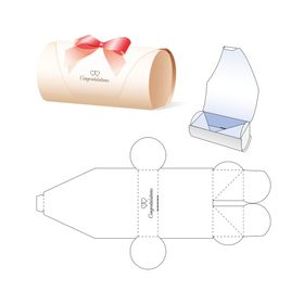 包装盒刀模平面展开图设计甜品