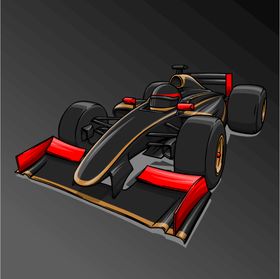 F1赛车黑白方格旗插画