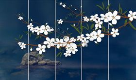 花鸟画电视背景墙
