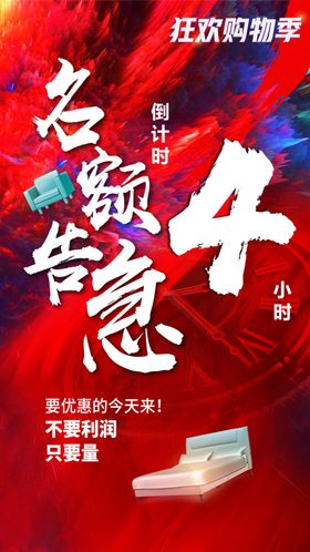 名额告急狂欢促销海报