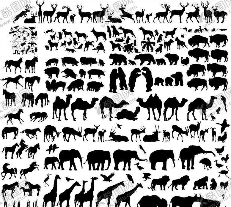 编号：89972110022247223793【酷图网】源文件下载-动物剪影