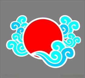 太阳祥云矢量图