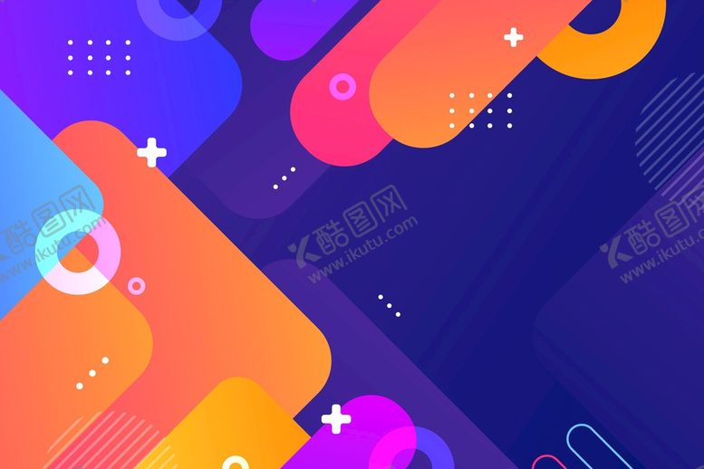编号：56130810030839035906【酷图网】源文件下载-抽象多彩形状背景矢量