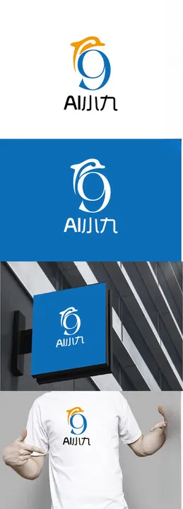 科技标识设计现代海豚简约