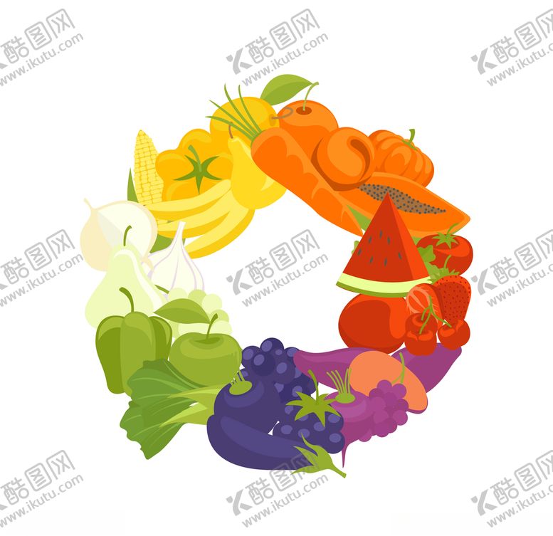 矢量水果蔬菜素材苹环保饮品