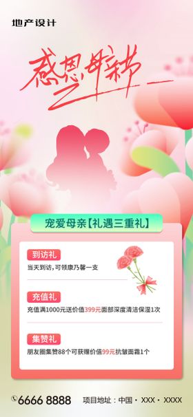 母亲节活动海报礼遇三重礼地产公历日