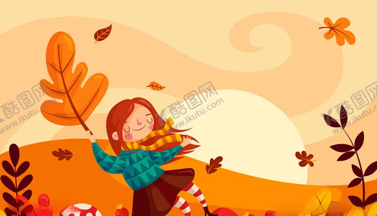 编号：52495809280338368773【酷图网】源文件下载-创意秋季郊外女子