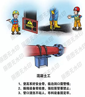 安全生产各类操作员卡通一混凝土