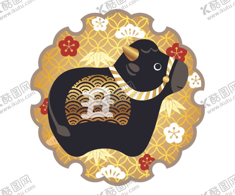 编号：38076505030331011495【酷图网】源文件下载-日本风格牛年