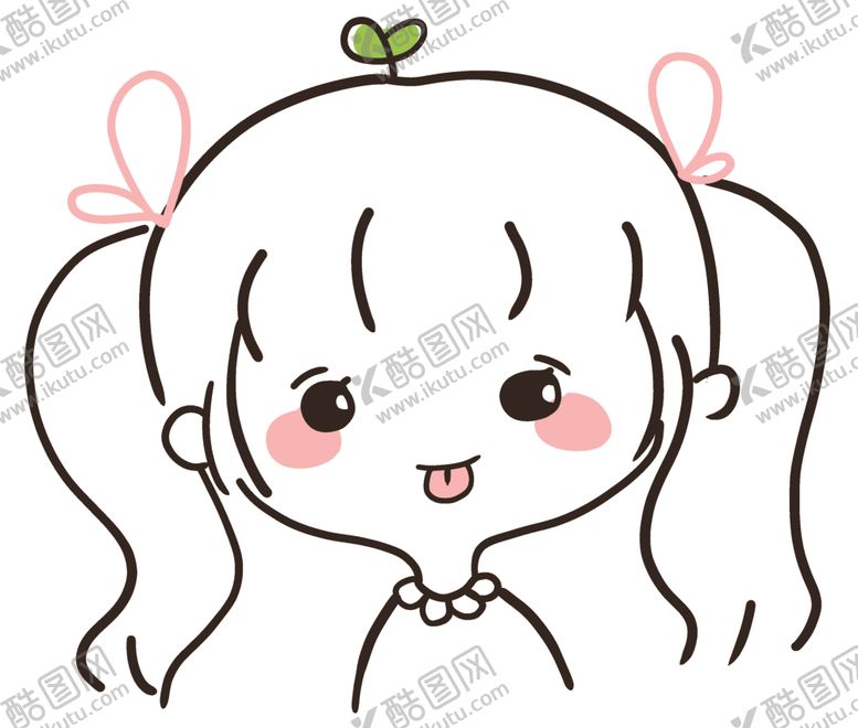 编号：90666304210518477822【酷图网】源文件下载-女孩线条可爱卡通