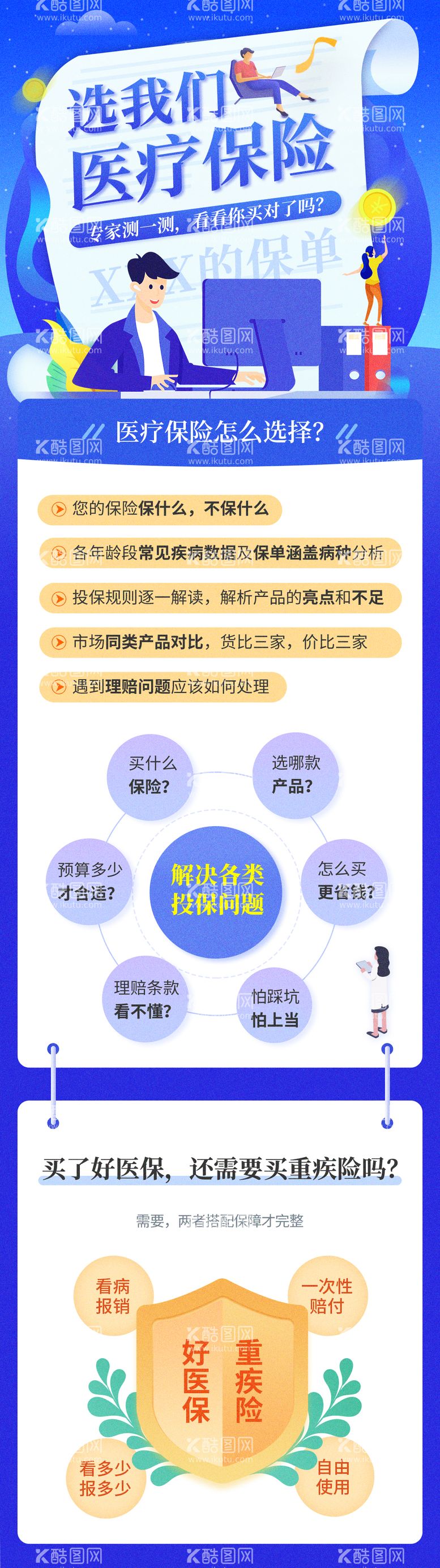 编号：13030211231629282071【酷图网】源文件下载-蓝色医疗保险宣传知识介绍