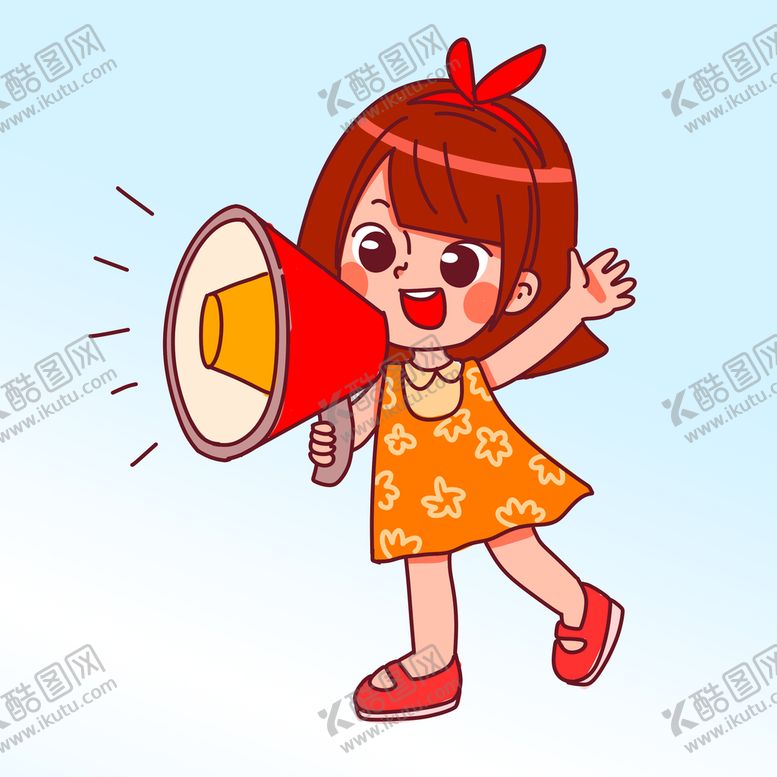 编号：27548109131503562319【酷图网】源文件下载-喇叭女孩卡通素材
