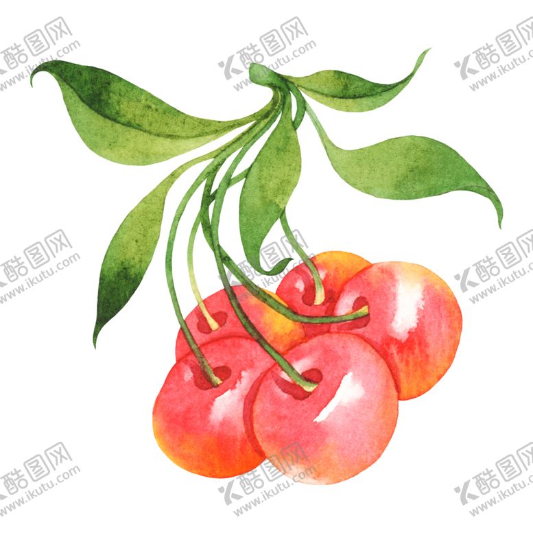 编号：60990209260013073962【酷图网】源文件下载-水彩创意插画水果