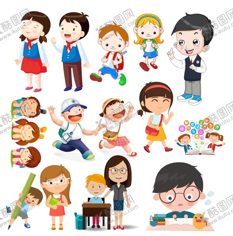 编号：98449210151234135304【酷图网】源文件下载-穿校服的小学生