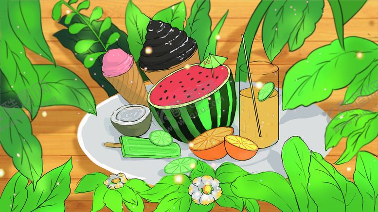 编号：34609709211039416108【酷图网】源文件下载-夏天插画