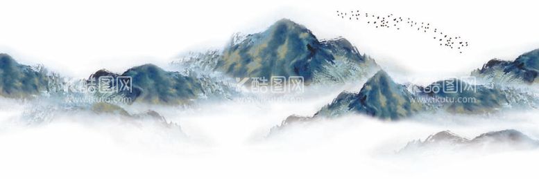 编号：17685612021242399481【酷图网】源文件下载-中国风山水画背景墙