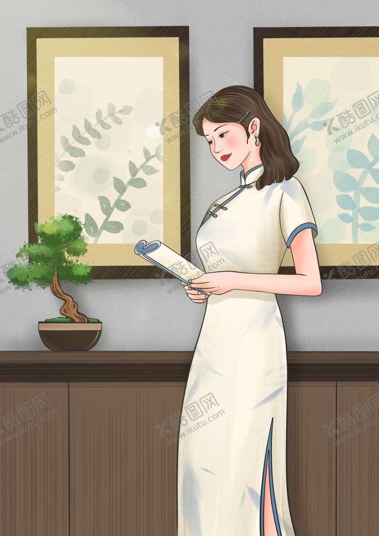 编号：29606309201411367119【酷图网】源文件下载-旗袍海报