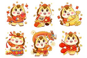 可爱生肖牛新年卡通形象