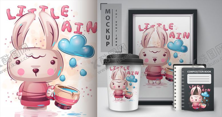 编号：15227410311914513327【酷图网】源文件下载-兔子印花