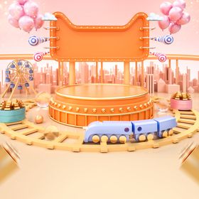 立体展台C4D电商海报台子活动促销背景模型摆拍饰品