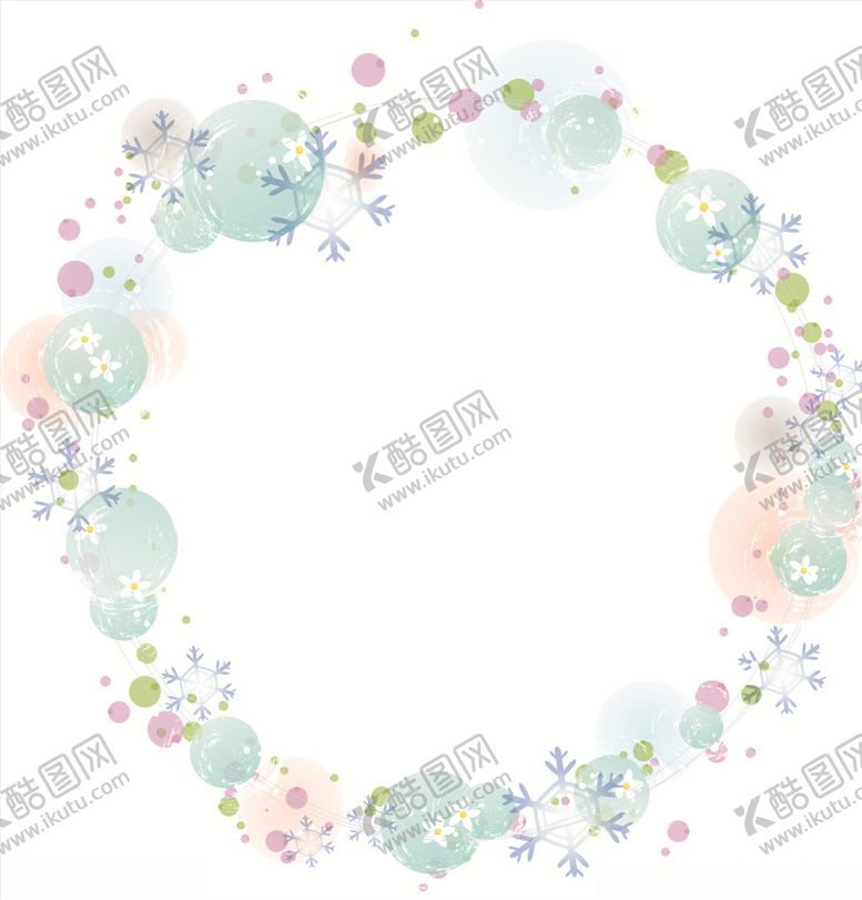 编号：78832109112042168321【酷图网】源文件下载-蓝色花环矢量图