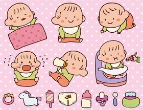 可爱宝宝日常插画形象