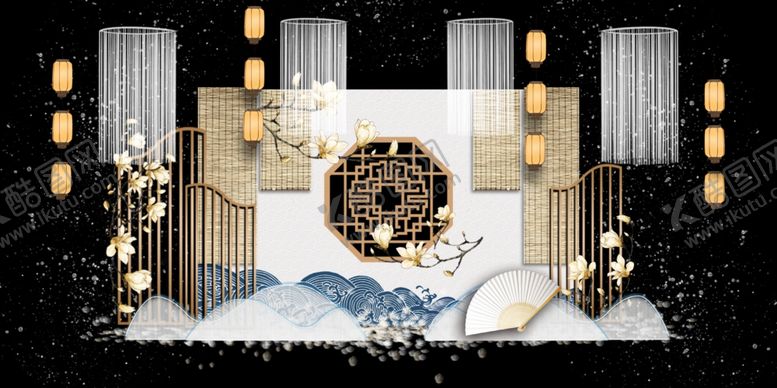 编号：24829407140301211437【酷图网】源文件下载-水墨新中国风婚礼设计背景