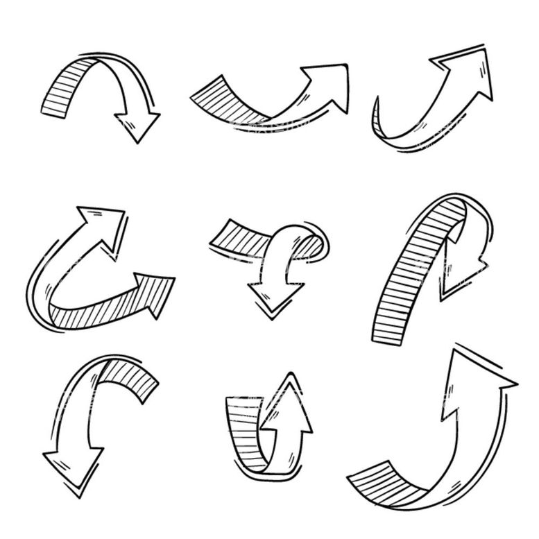 编号：91986012040605552501【酷图网】源文件下载-手绘箭头符号