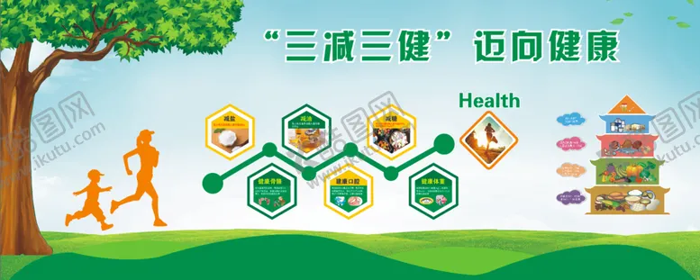 编号：68014309132249373075【酷图网】源文件下载-三减三健文化墙