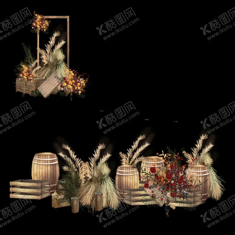 编号：21782405050203267836【酷图网】源文件下载-稻草堆木框