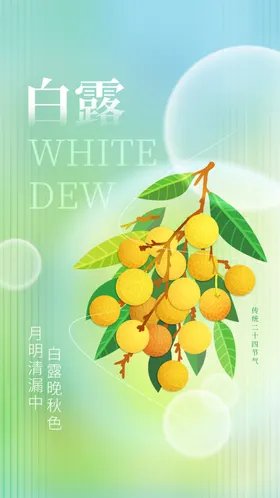 白露海报刷屏水雾x架寒