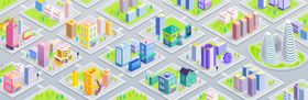 2.5D城市矢量超长插画