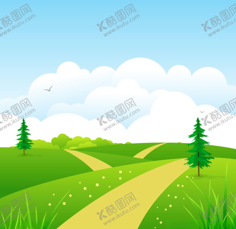 编号：28258610302126123896【酷图网】源文件下载-蓝天草地郊外
