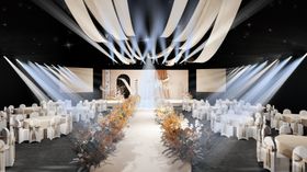 梦幻蓝白系婚礼仪式现场