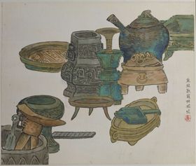 任熊植物山水风景画