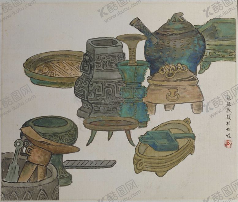 编号：32412410021543466987【酷图网】源文件下载-任熊植物山水风景画