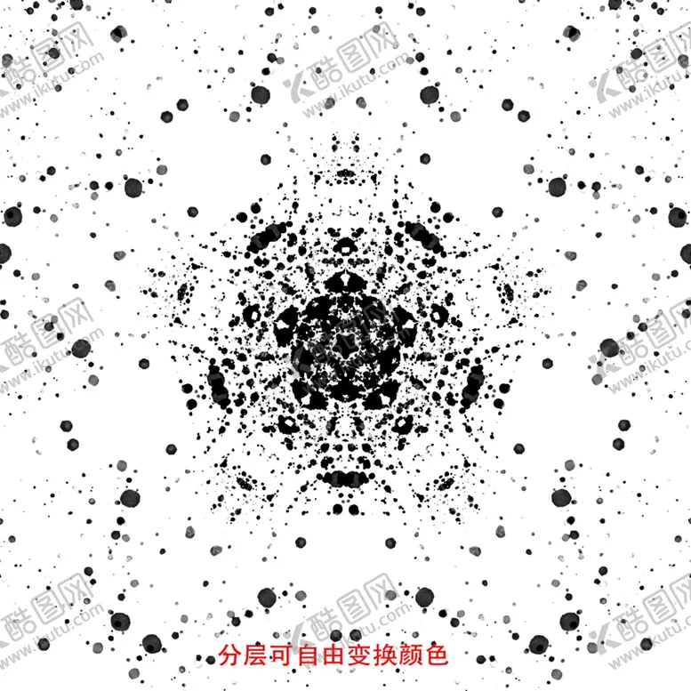 编号：46732302200625594999【酷图网】源文件下载-中国风水墨喷溅花纹