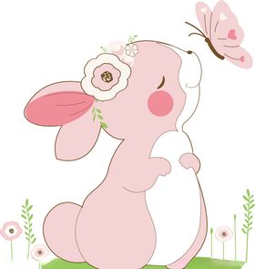 女孩和小兔子粉红头像