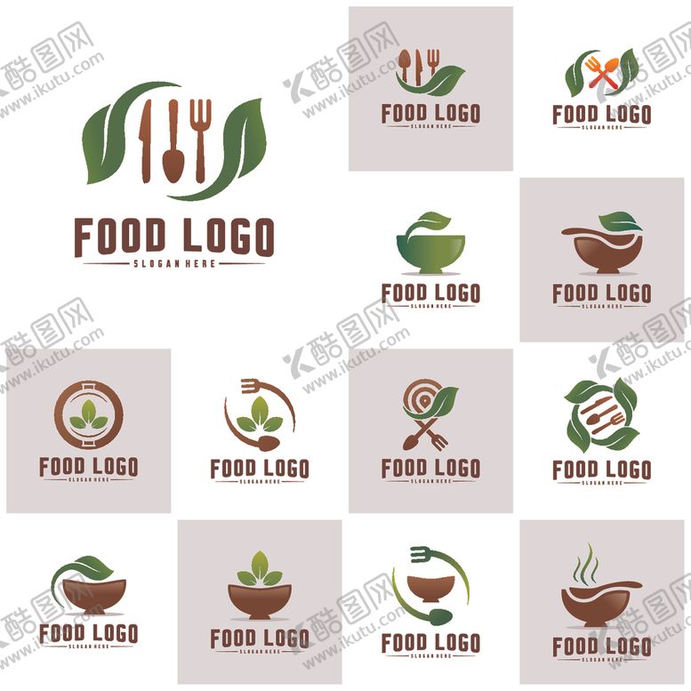 编号：22444104042333313133【酷图网】源文件下载-多样食品标志设计样式