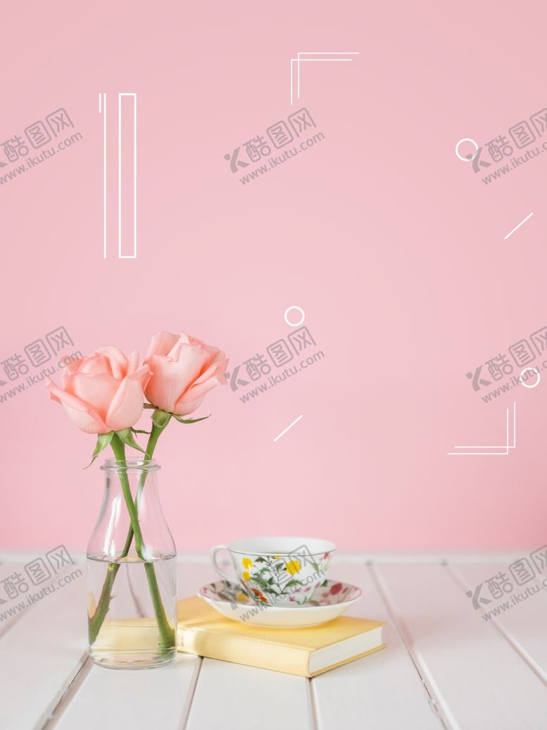 编号：88359006260011161744【酷图网】源文件下载-粉色玫瑰早安底图
