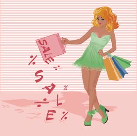 时尚购物女人