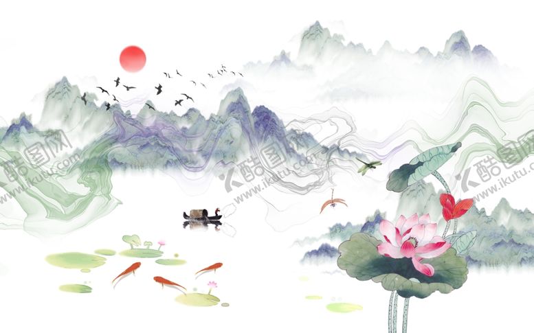编号：36472106261539275080【酷图网】源文件下载-荷花背景墙